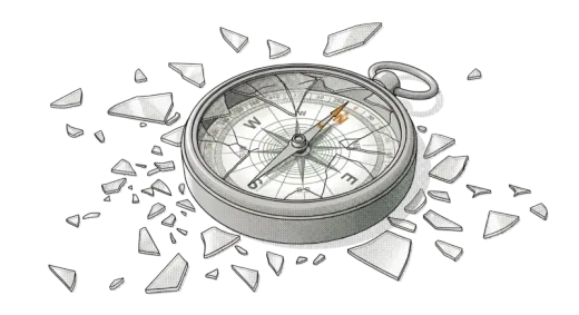 Broken compass